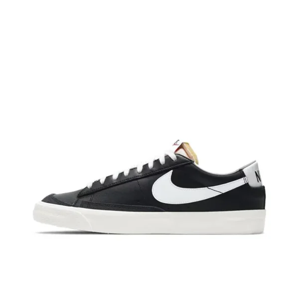 Nike Blazer77 Low cut Fashion Anti slip Men's and Women's Board Shoes, Black and White