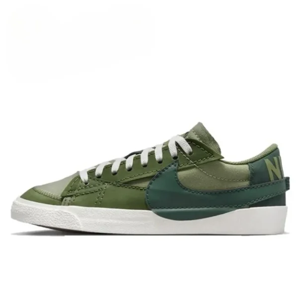 Nike Blazer Low 77 Jumbo Oil Green FJ5468-386 Original Wear-resistant Men's and Women's Low Top Board Shoes