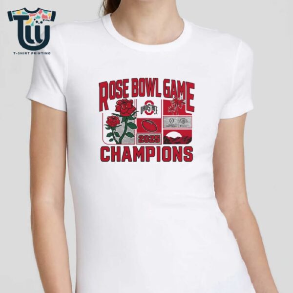 Ohio State Buckeyes College Football Playoff 2025 Rose Bowl Champions Victory Ahead T-shirt
